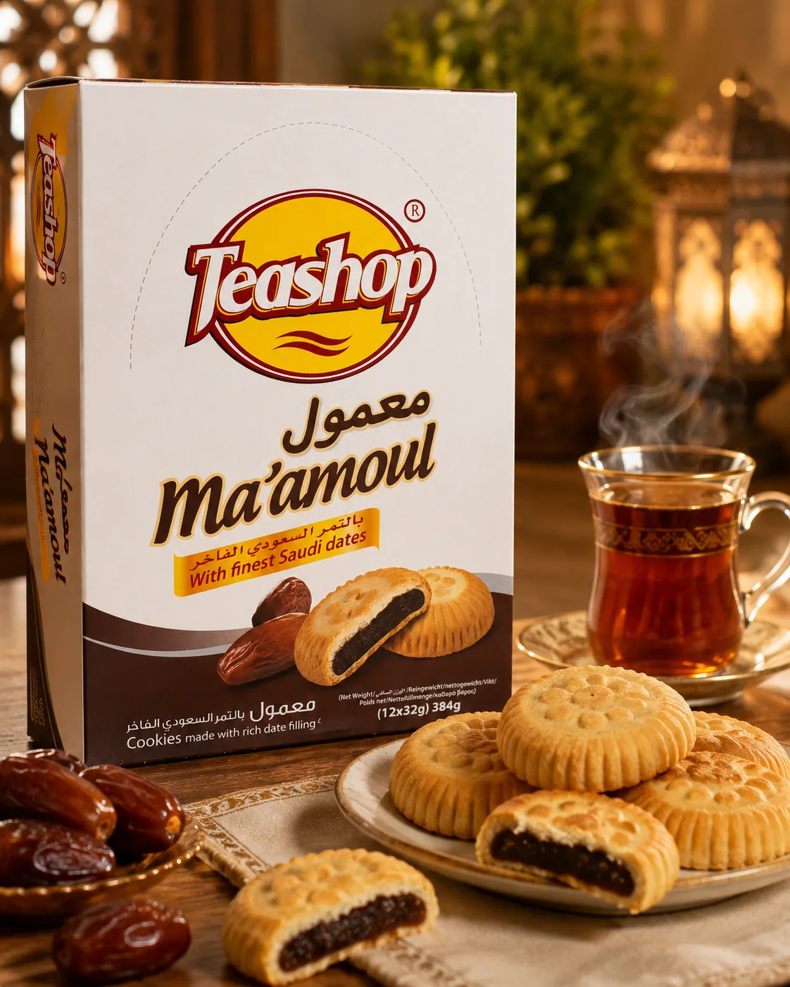 Teashop koekjes bij thee en koffie