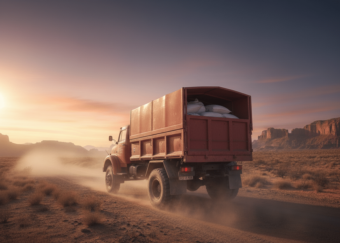 Rahman rijst die word vervoerd